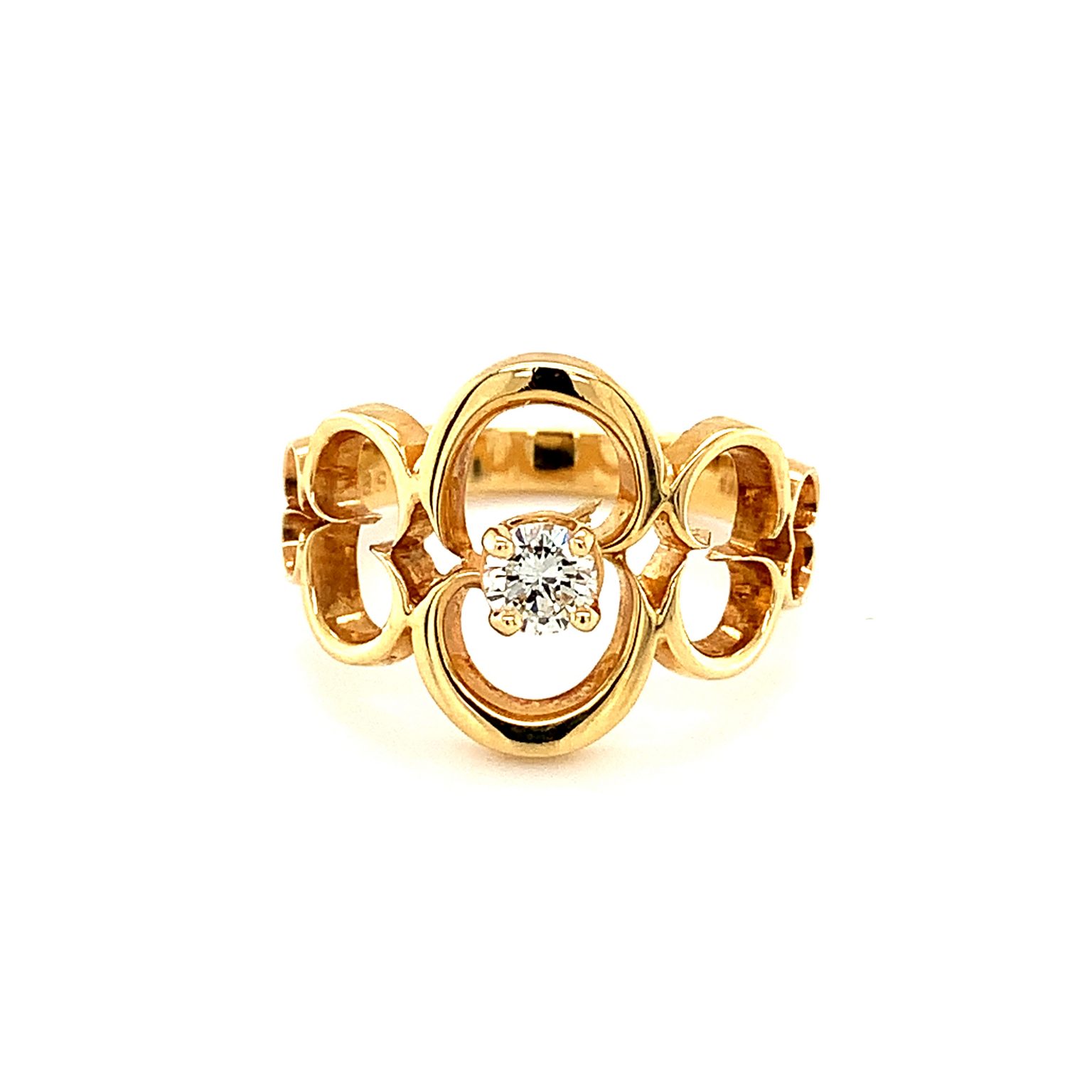 Synchronicity Yellow Gold Ring With Diamond – Kas-A-Designs