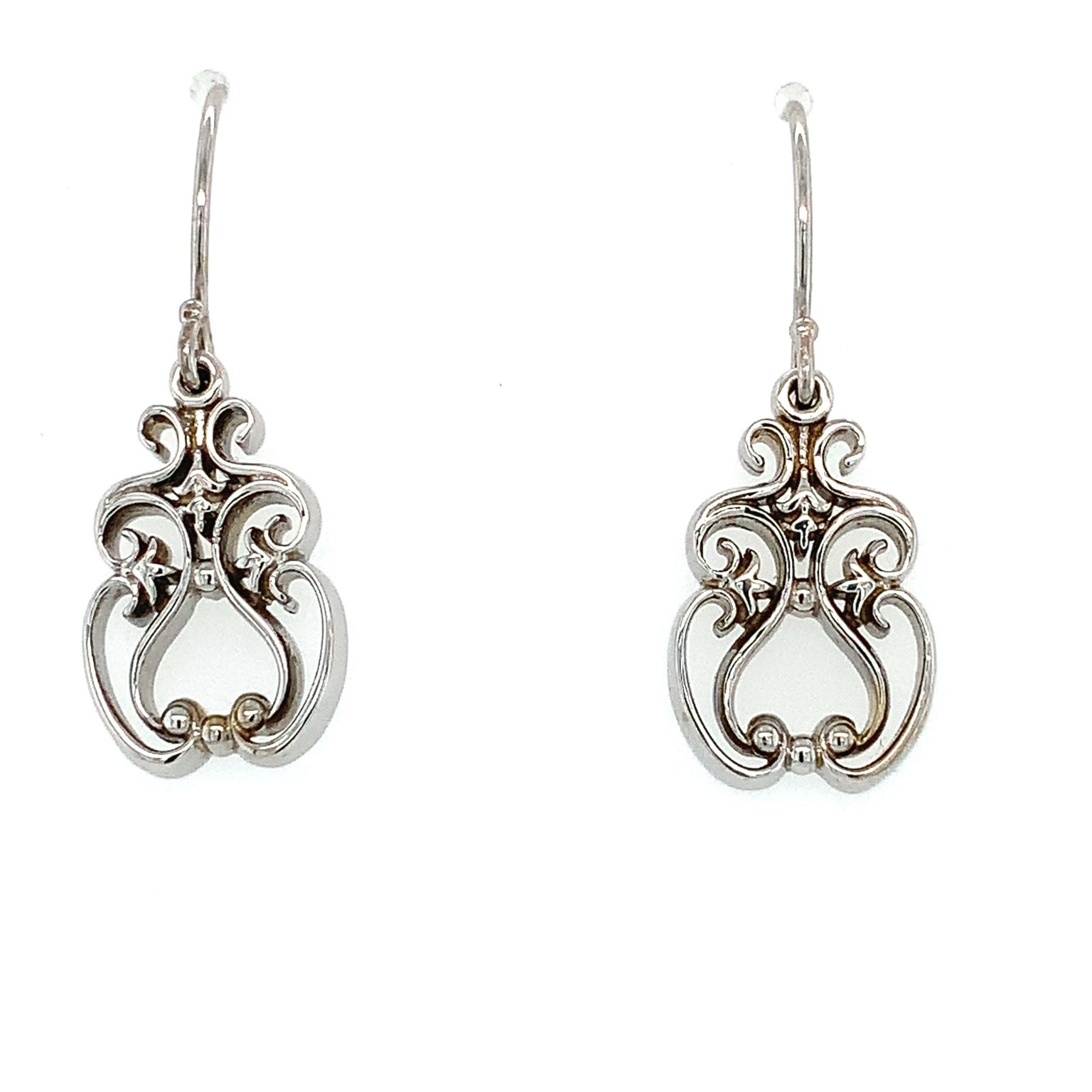 White Gold Provencal Gate Earrings  Kas-A-Designs